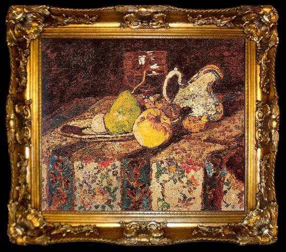framed  Monticelli, Adolphe-Joseph Still Life with White Pitcher, ta009-2